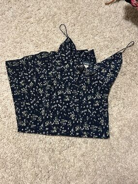 Vintage Garage Navy Floral midi dress